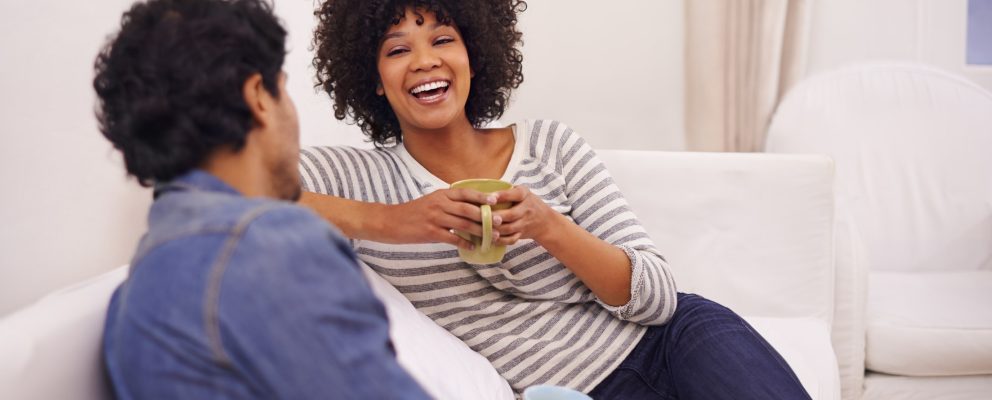 Couple discussing a joint checking account