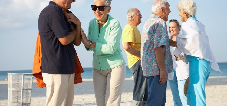 A group of retired friends gathering for vacation