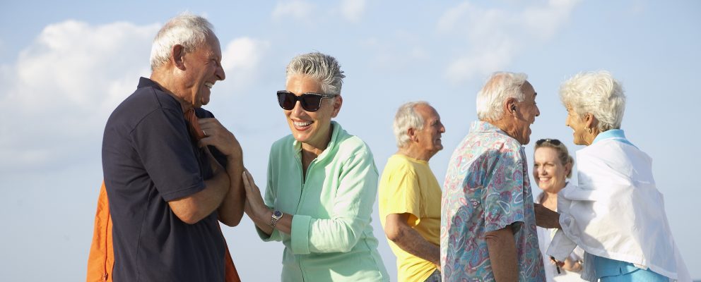 A group of retired friends gathering for vacation