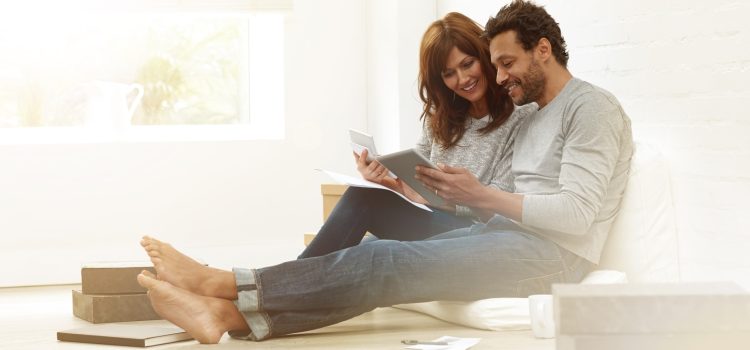 Couple looking at mail