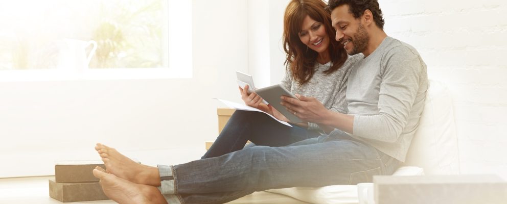 Couple looking at mail