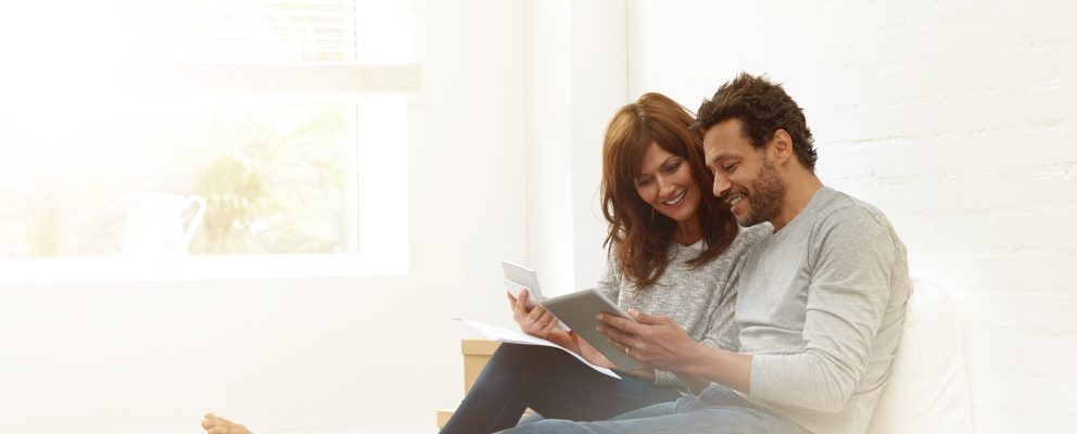 Couple looking at mail