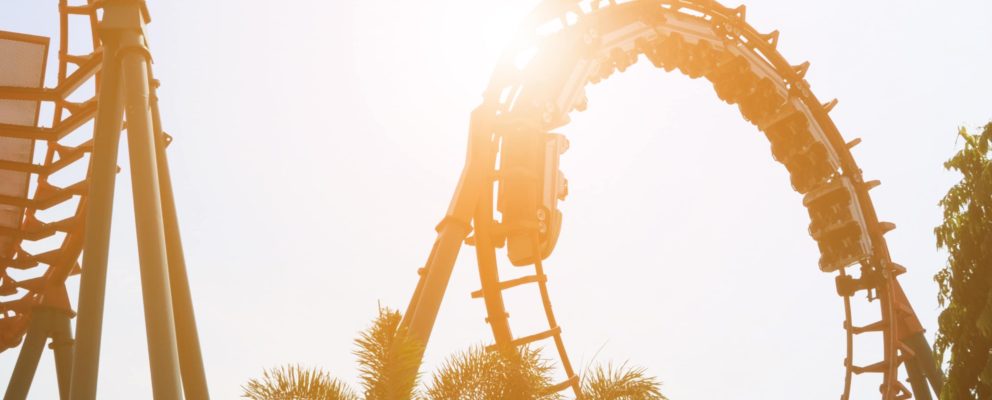 Roller coaster representing investing in volatile markets